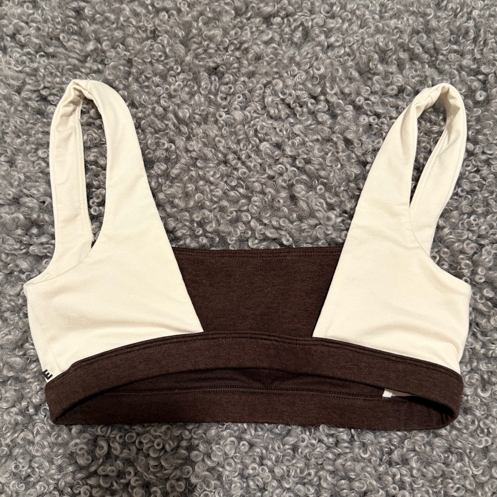 Bo+Tee OH POLLY Contrast Sports Bra in Pecan Marl - Picture 11 of 12